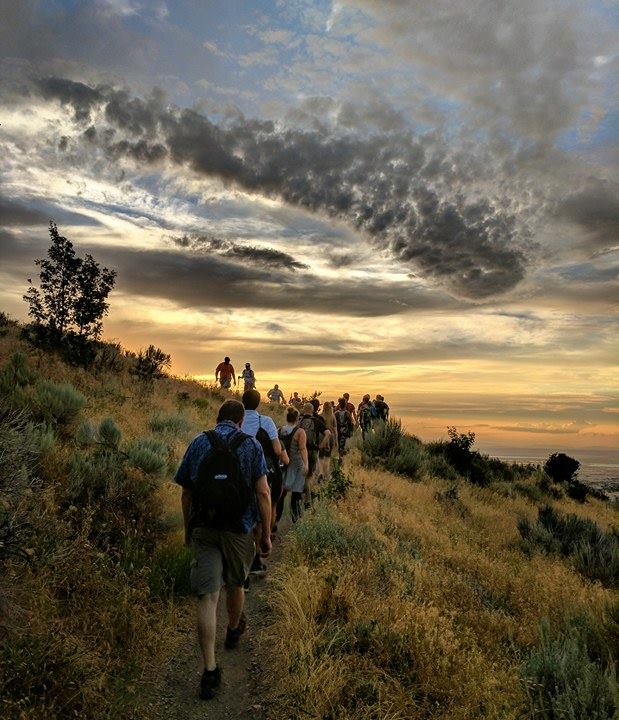 Hikers Wild Rose Trail Sunset